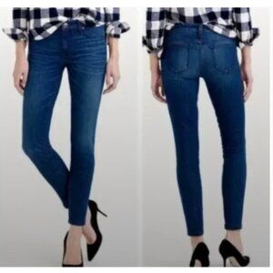 J. CREW Curvy Toothpick jeans ankle Sz 28 low Rise dark wash blue denim stretch